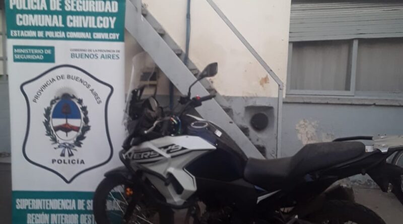 Policía recuperó una moto robada en el conurbano que estaba en poder de un vecino de Chivilcoy